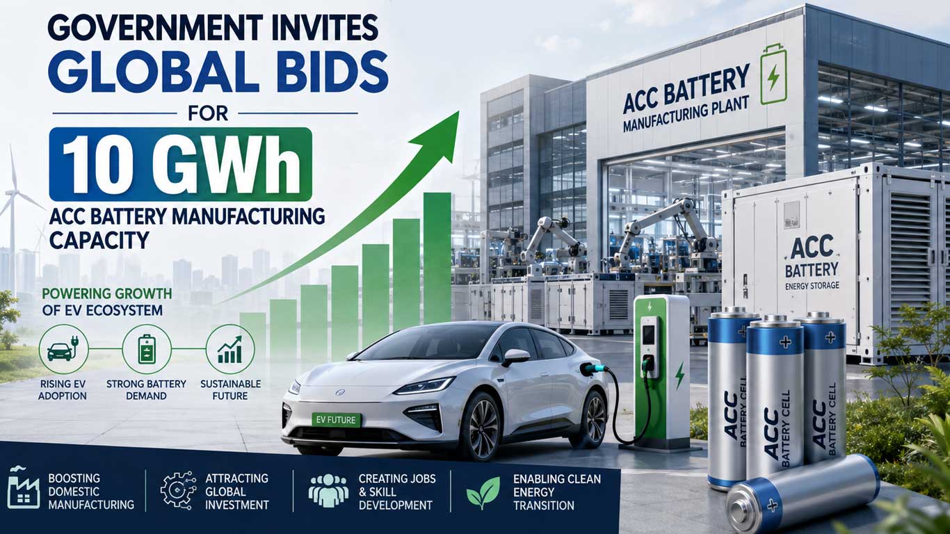 Government Invites Global Bids For 10 GWh ACC Battery Manufacturing Capacity