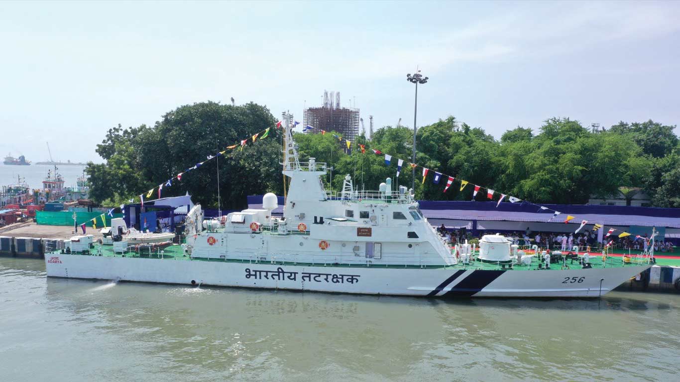 First Made-in-India Fast Patrol Vessel ICGS Adamya Commissioned At Paradip Port