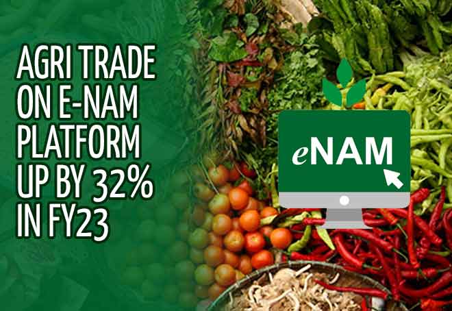 Agri trade on e-NAM platform up by 32% in FY23