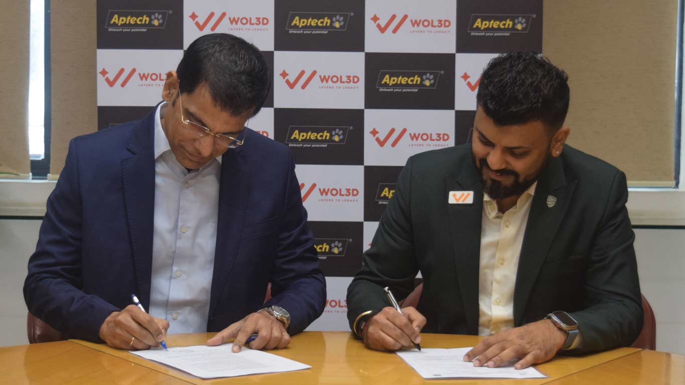 Aptech and WOL3D Launch India’s First Industry-Ready 3D Printing & Product Design Program