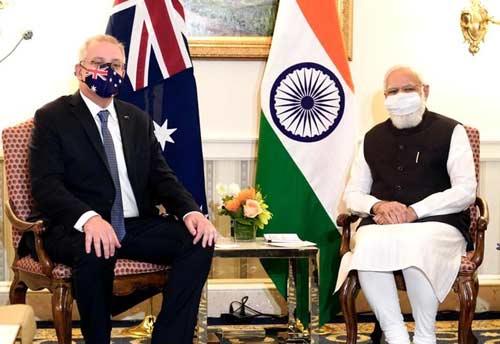 PM Modi and Australian PM Morrison express satisfaction at the ongoing negotiations on Comprehensive Economic Cooperation Agreement