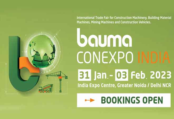 Bauma CONEXPO INDIA to be held in Noida from Jan 31 to Feb 3