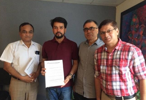 BBIA delegation presents a Memorandum to MoS Anurag Thakur; wants establishment of gems & jewellery park in state