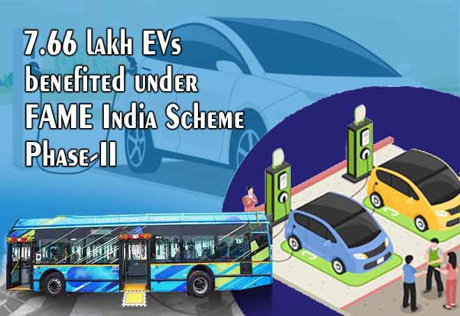 7.66 lakh EVs benefited under FAME India Scheme Phase-II