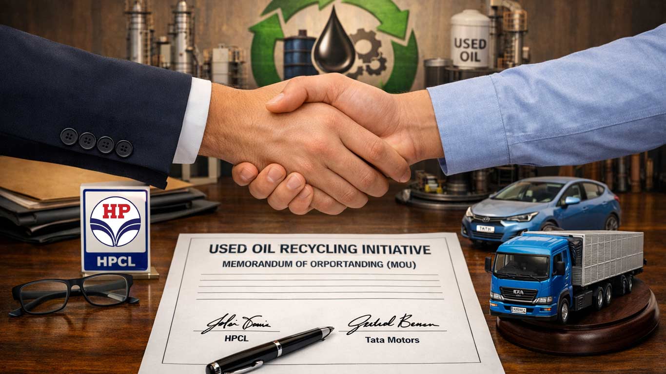 HPCL And Tata Motors Launch Used Oil Recycling Initiative To Boost Circular Economy