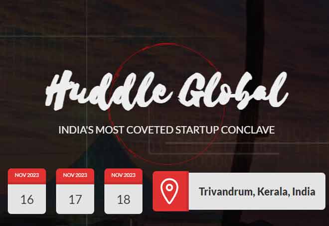 Startup Conclave ‘Huddle Global’ To Be Held In Kerala From Nov 16-18