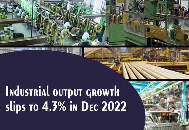 Industrial output growth slips to 4.3% in Dec 2022