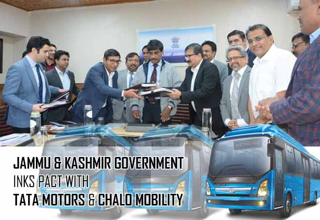 J&K govt inks pact with TATA motors and Chalo Mobility to launch 200 E-buses in capital cities