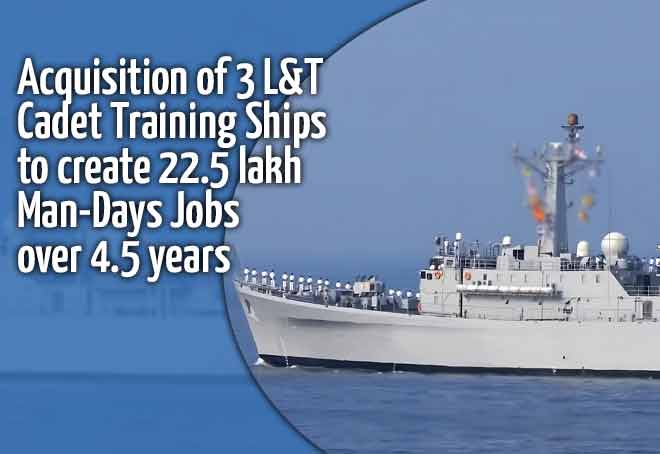 Acquisition of 3 L&T cadet training ships to create 22.5 lakh man-days jobs over 4.5 years