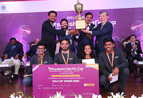 TEAM ‘CON-SOL-E 4.0’  from Institute of Technology, NIRMA University emerges as Winners of 5th Mitsubishi Electric Cup