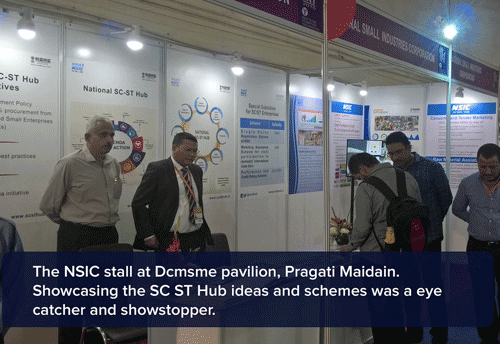 NSIC stall at IIFC showcasing National SC/ ST Hub ideas and schemes
