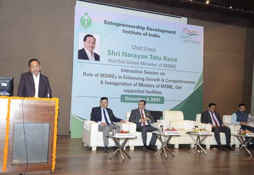 MSME Minister Rane visits EDII, launches GEM report & gives away Gujarat Start up Awards 2021