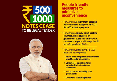 Rs 500 and Rs 1000 notes will not be valid post-midnight: PM Modi
