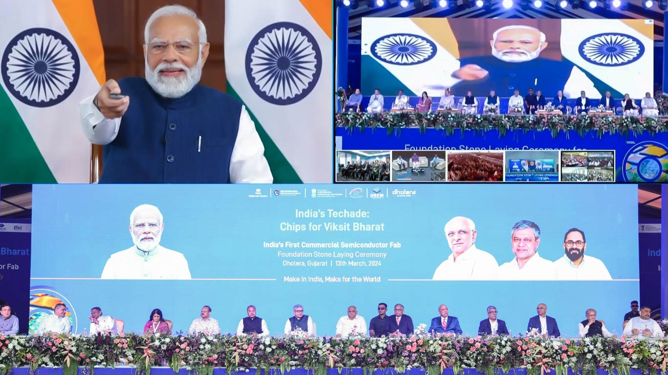 PM Modi Lays Foundation Stone Of 3 Semiconductor Manufacturing Projects