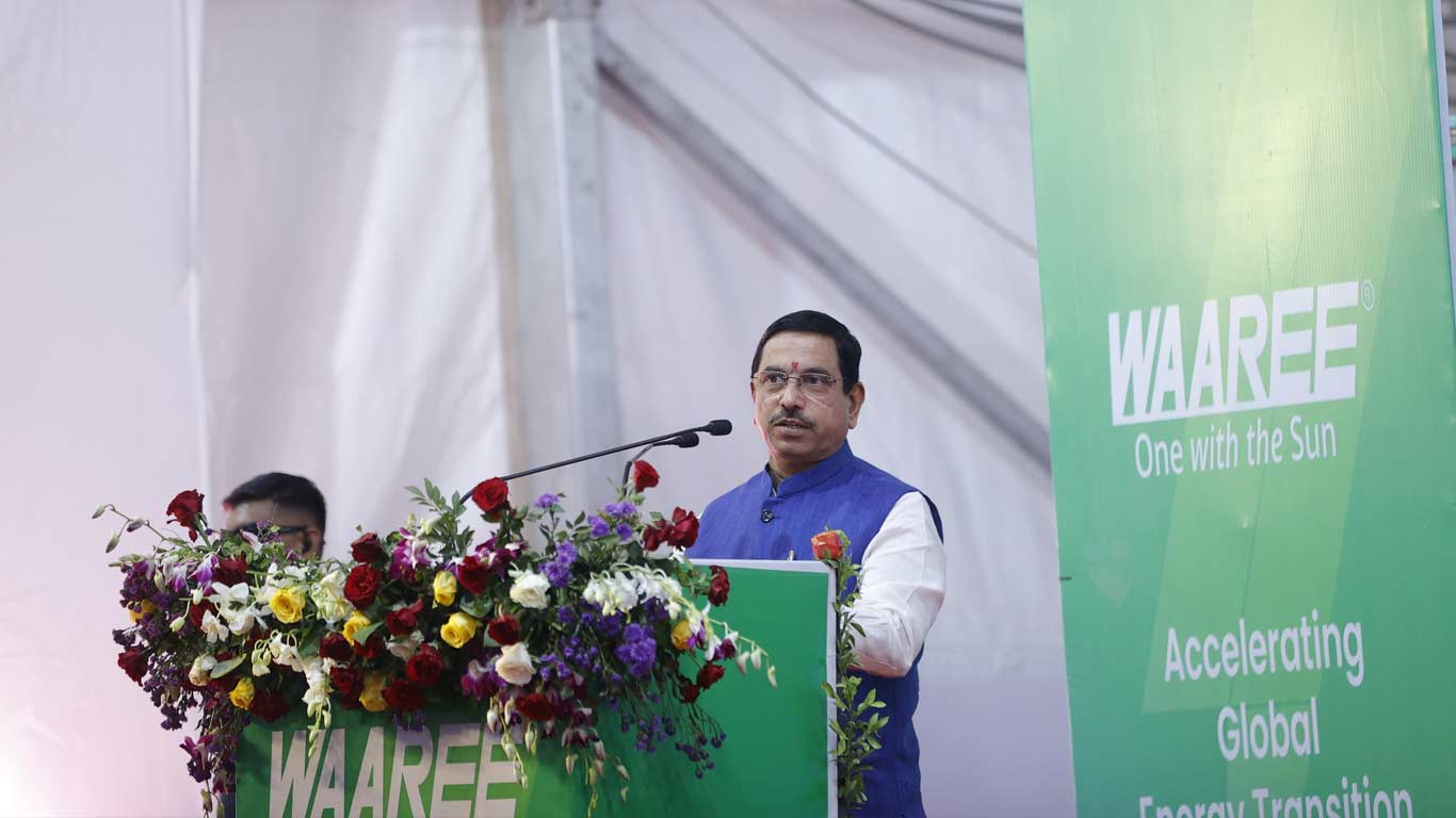 Minister Pralhad Joshi Inaugurated 5.4 GW Solar Cell Plant In Gujarat