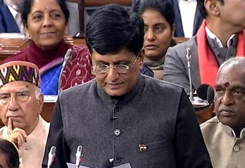Piyush Goyal arrives at parliament to present interim budget of Modi govt