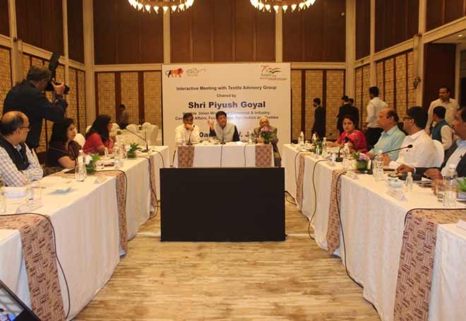 Meeting with Textile Advisory Group chaired by Textiles Minister Piyush Goyal in Mumbai