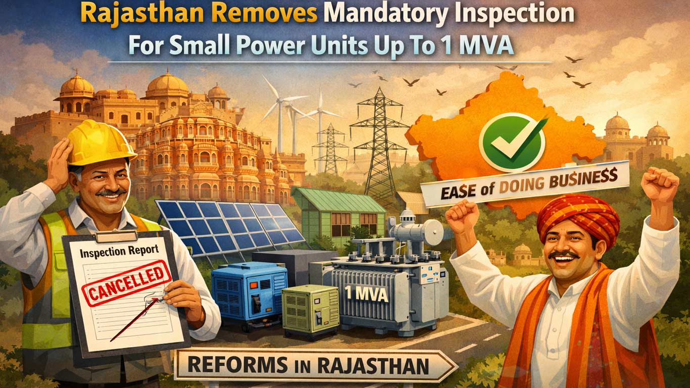 Rajasthan Removes Mandatory Inspection For Small Power Units Up To 1 MVA 