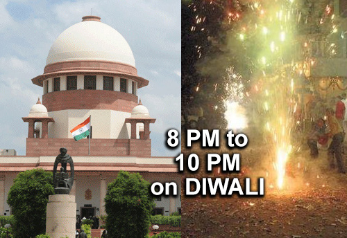 Supreme Court permits use of safer firecrackers from 8 pm to 10 pm on Diwali