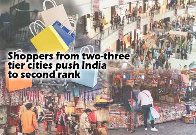 Shoppers from two-three tier cities push India to second rank