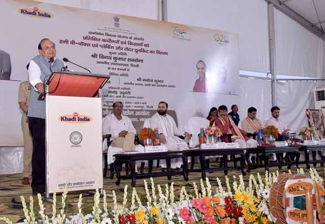 Delhi LG hands over 130 honey bee-boxes and toolkits under 'Gramodyog Vikas Yojana'