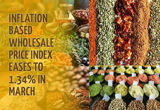 Inflation based WPI eases to 1.34% in March