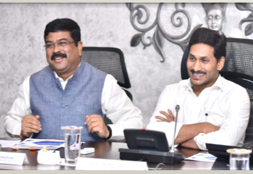 Union Minister Dharmendra Pradhan meets AP CM; gives nod for supply of iron ore from NDMC
