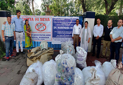 Cleaning drive launched to curb 'Single use of Plastic' at the Bari Brahmana Industrial complex